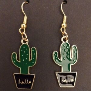 HELLO Cactus Dangle Earrings
